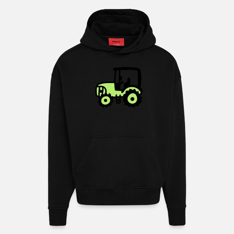Traktor - Hoodie- made by SPREAD  - SOLID BLACK
