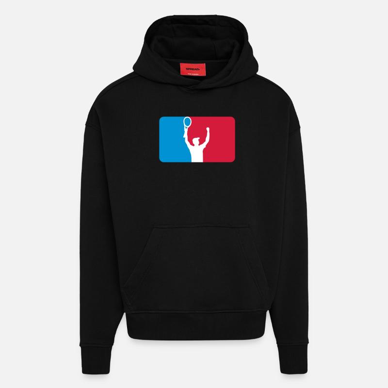 Tennis - Sweat à capuche bio épais oversize fabriqué en UE - SOLID BLACK