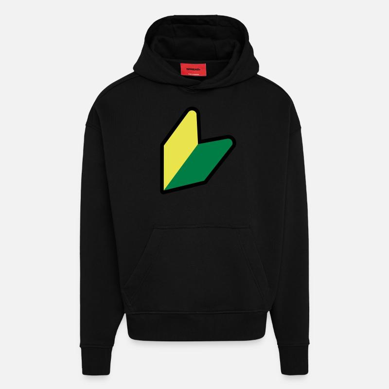 Soshinoya JDM - Sweat à capuche bio épais oversize fabriqué en UE - SOLID BLACK