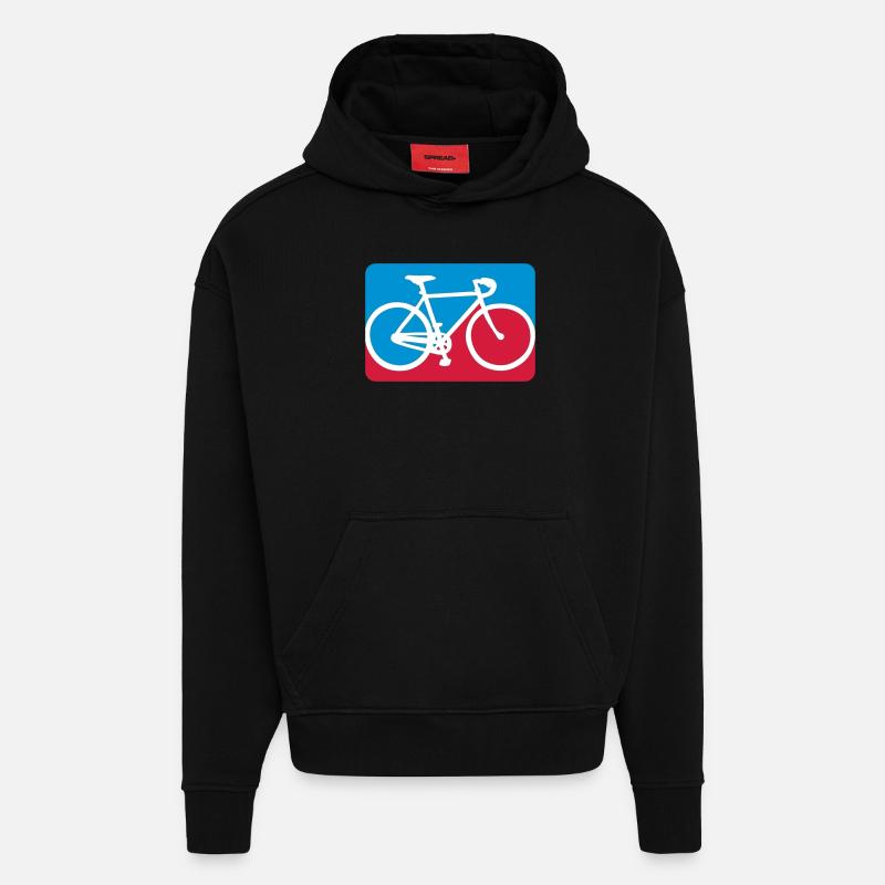 racing bicycle - Sweat à capuche bio épais oversize fabriqué en UE - SOLID BLACK