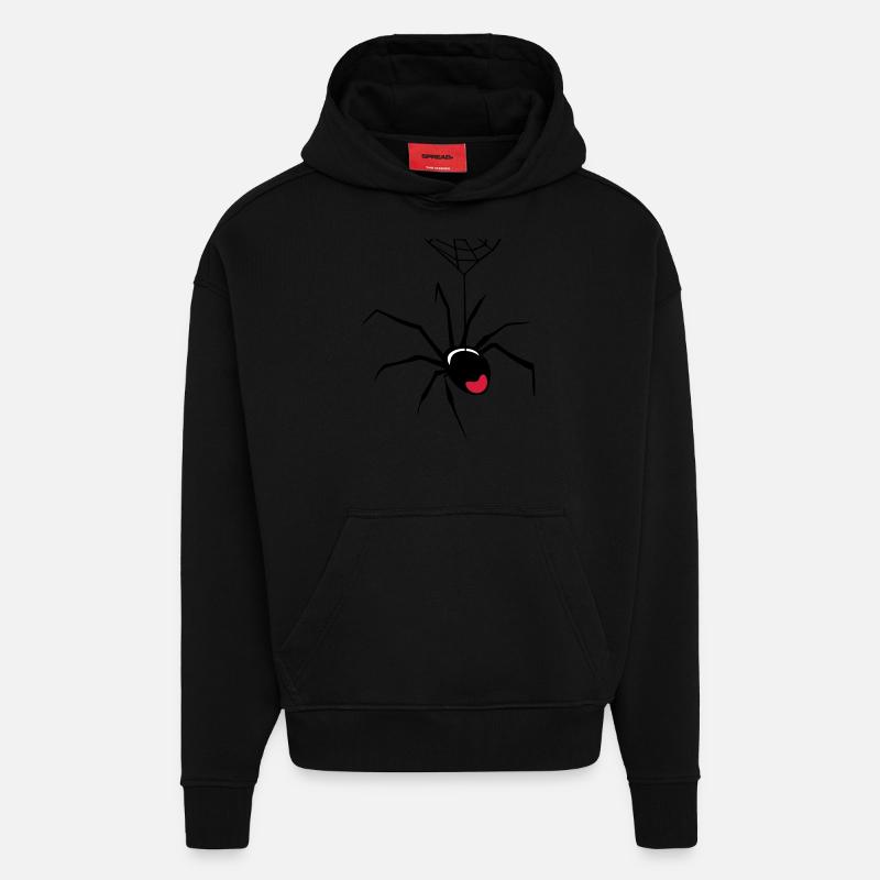 Cobweb spider insect - Hoodie- made by SPREAD  - SOLID BLACK