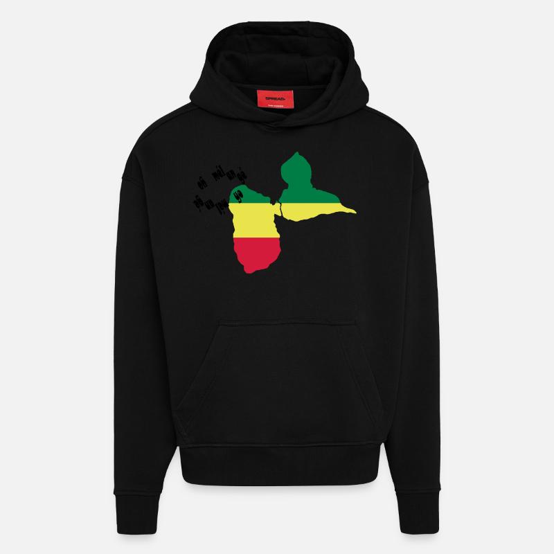 gwada_drapeau_1 - Sweat à capuche bio épais oversize fabriqué en UE - SOLID BLACK