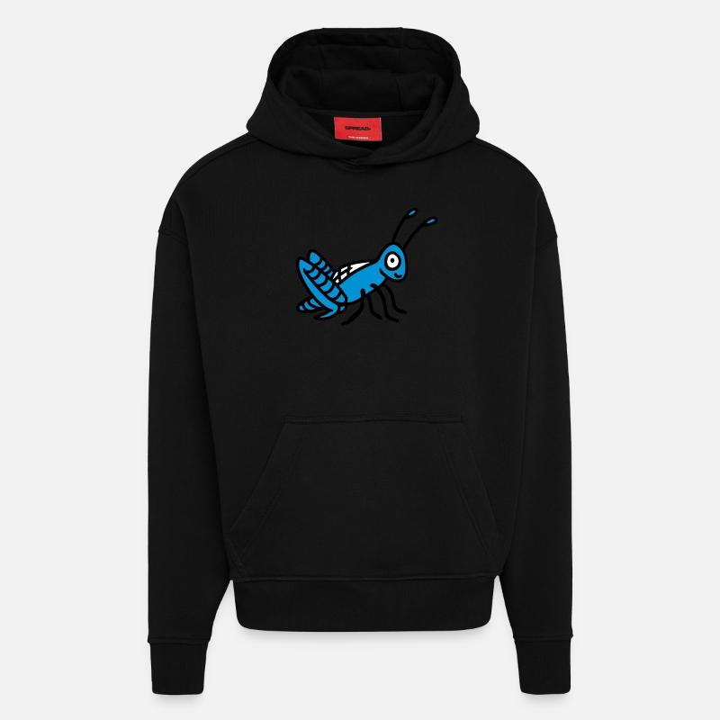 Grasshopper 3 - Sweat à capuche bio épais oversize fabriqué en UE - SOLID BLACK