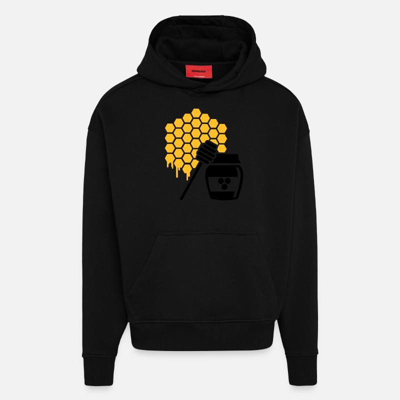Miel - Sweat à capuche bio épais oversize fabriqué en UE - SOLID BLACK