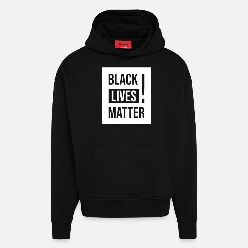 Manifestation Black Lives Matter - Sweat à capuche bio épais oversize fabriqué en UE - SOLID BLACK