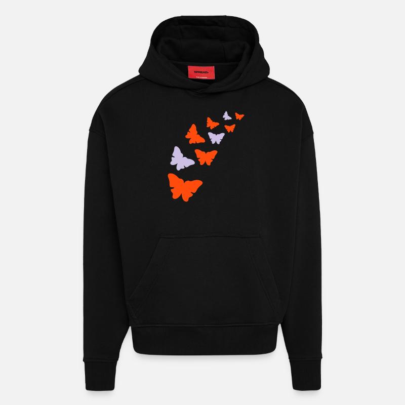Butterfly, butterflies - Hoodie- made by SPREAD - SOLID BLACK