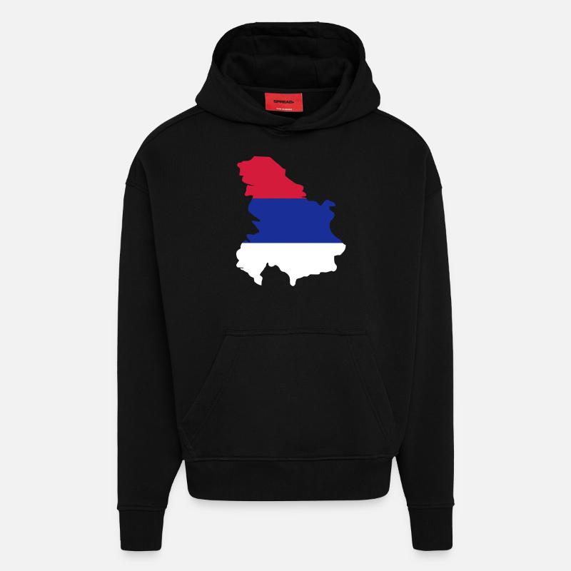 Serbien - Hoodie- made by SPREAD  - SOLID BLACK