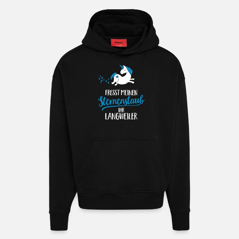Manger mon Stardust vous ennuyer - Sweat à capuche bio épais oversize fabriqué en UE - SOLID BLACK