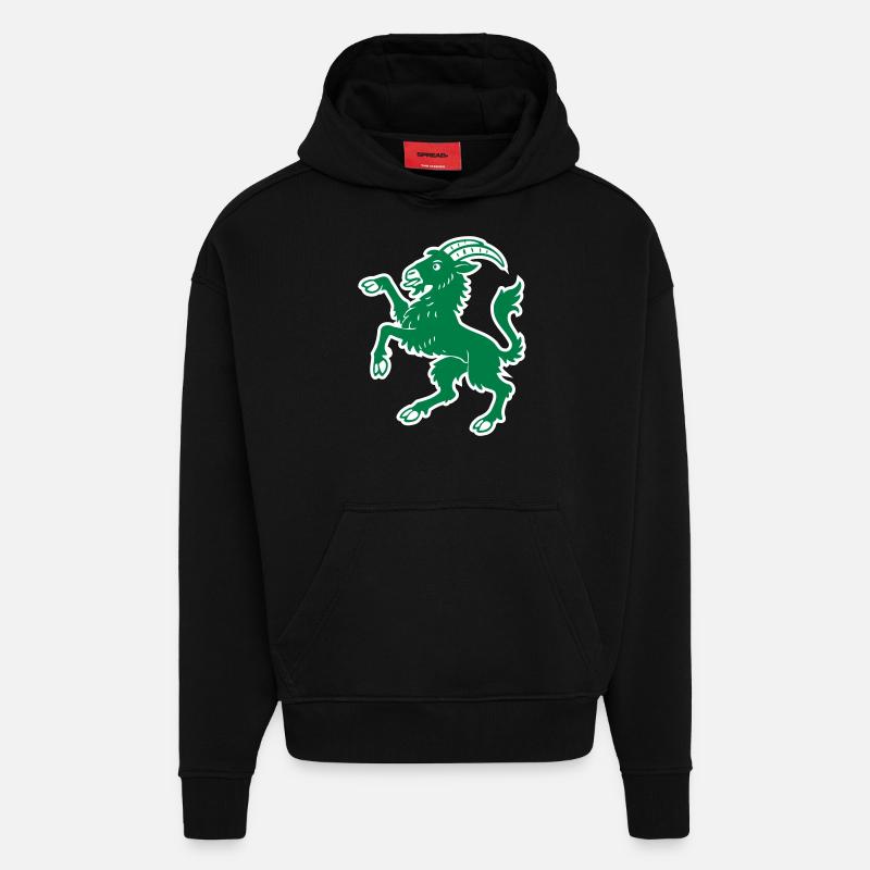 Chèvre Hälsinge - Sweat à capuche bio épais oversize fabriqué en UE - SOLID BLACK