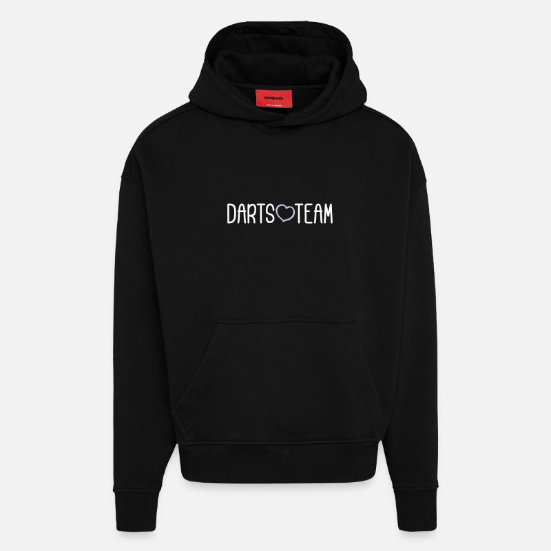 Équipe de fléchettes - Sweat à capuche bio épais oversize fabriqué en UE - SOLID BLACK