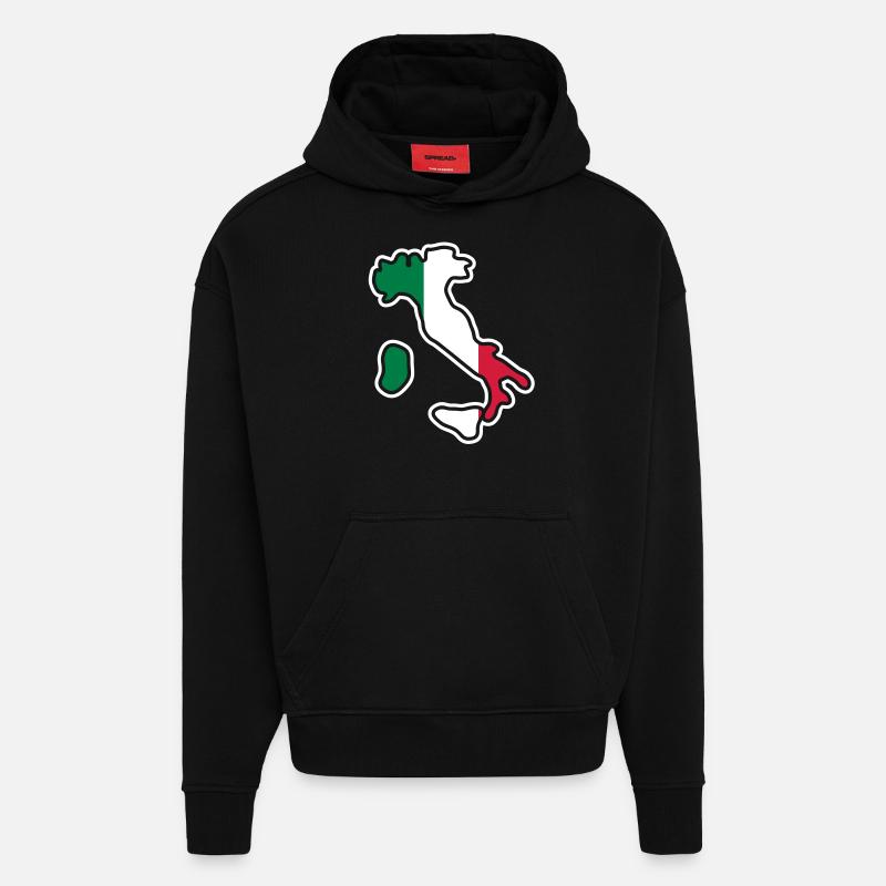 italy_map - Sweat à capuche bio épais oversize fabriqué en UE - SOLID BLACK