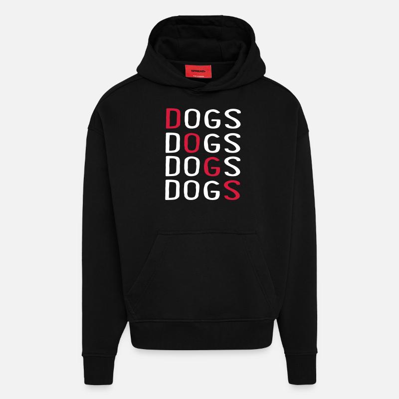 Chien - Sweat à capuche bio épais oversize fabriqué en UE - SOLID BLACK