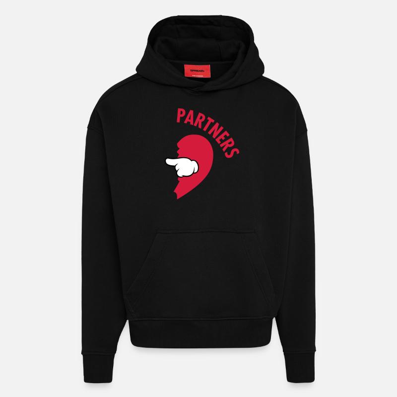 Running Partner (Part 2) - Sweat à capuche bio épais oversize fabriqué en UE - SOLID BLACK