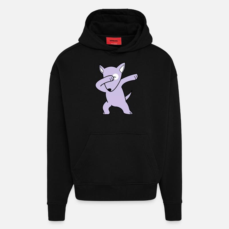 Tamponnage pour chien 02 - Sweat à capuche bio épais oversize fabriqué en UE - SOLID BLACK