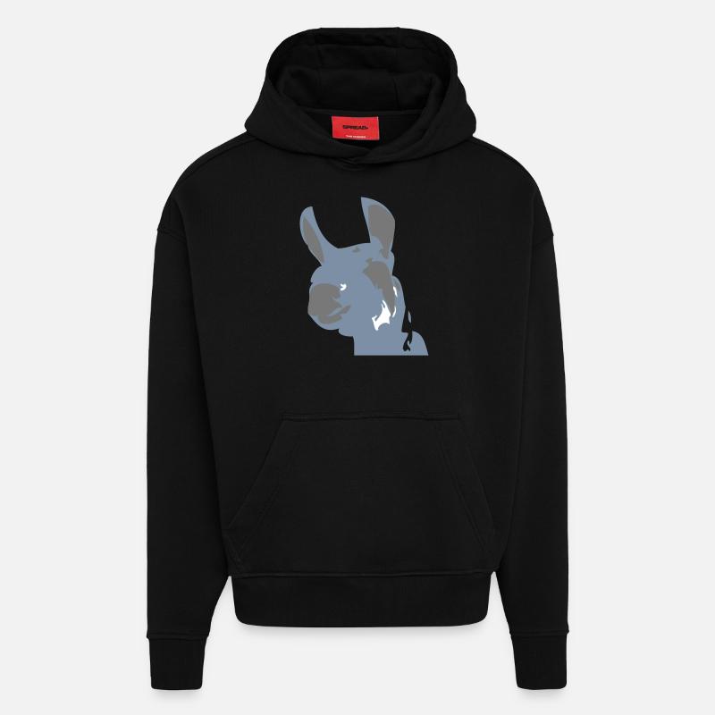 lama - Hoodie- made by SPREAD  - SOLID BLACK