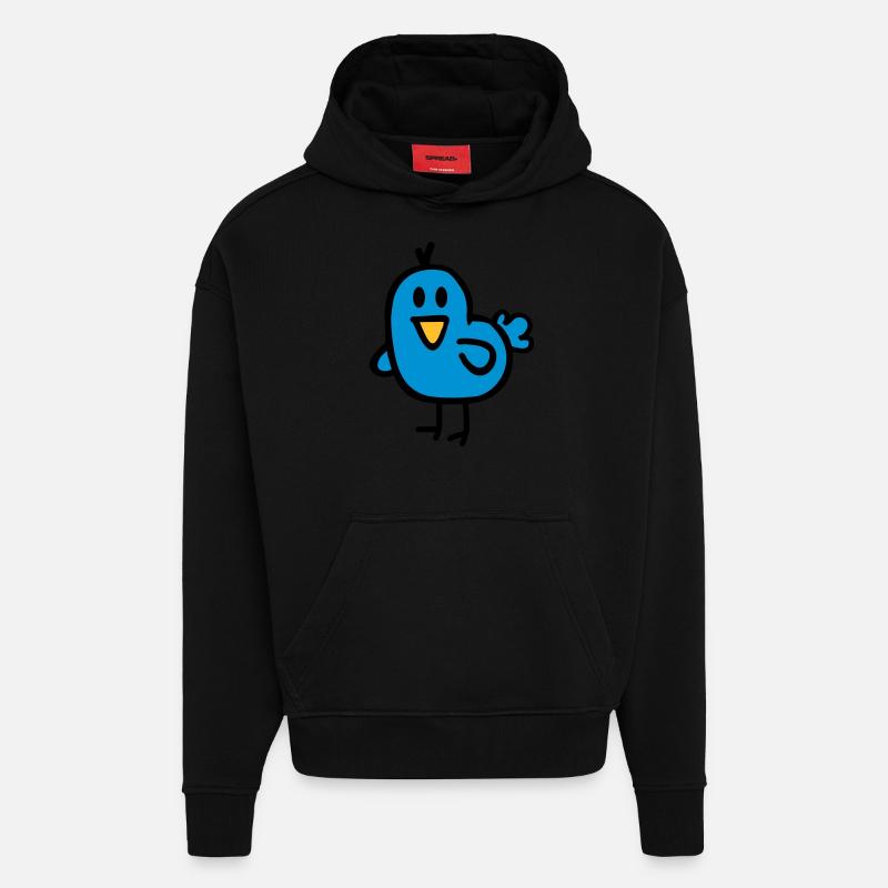 Bird - Hoodie- made by SPREAD  - SOLID BLACK