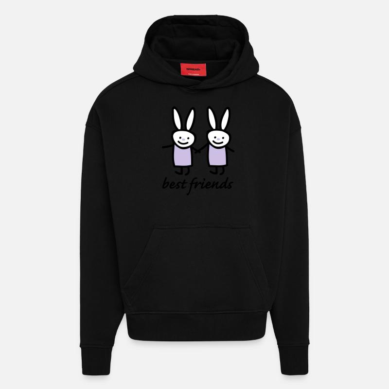 Beste Freunde Hasen - Hoodie- made by SPREAD  - SOLID BLACK