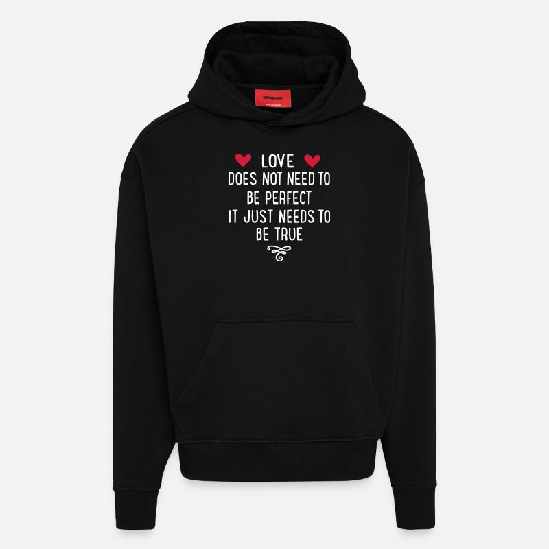 amour - Sweat à capuche bio épais oversize fabriqué en UE - SOLID BLACK