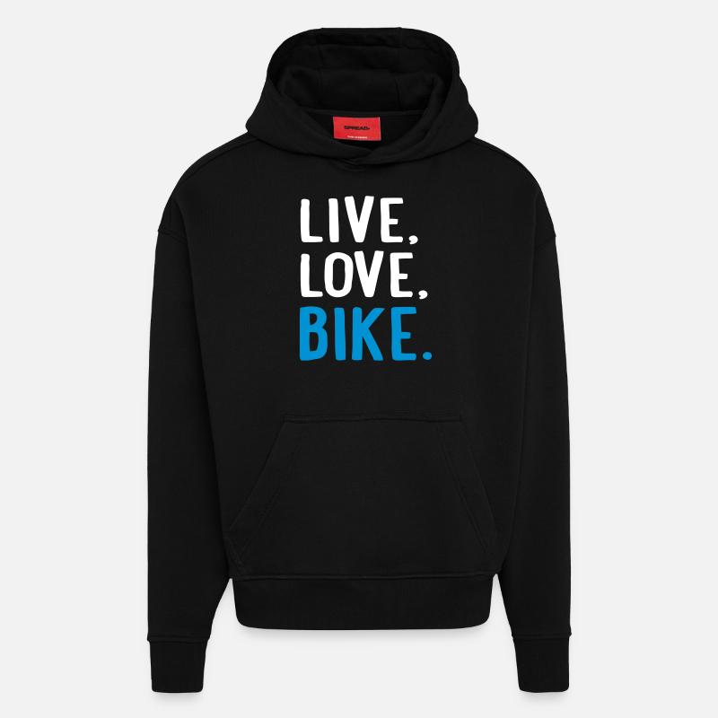 vélo - Sweat à capuche bio épais oversize fabriqué en UE - SOLID BLACK