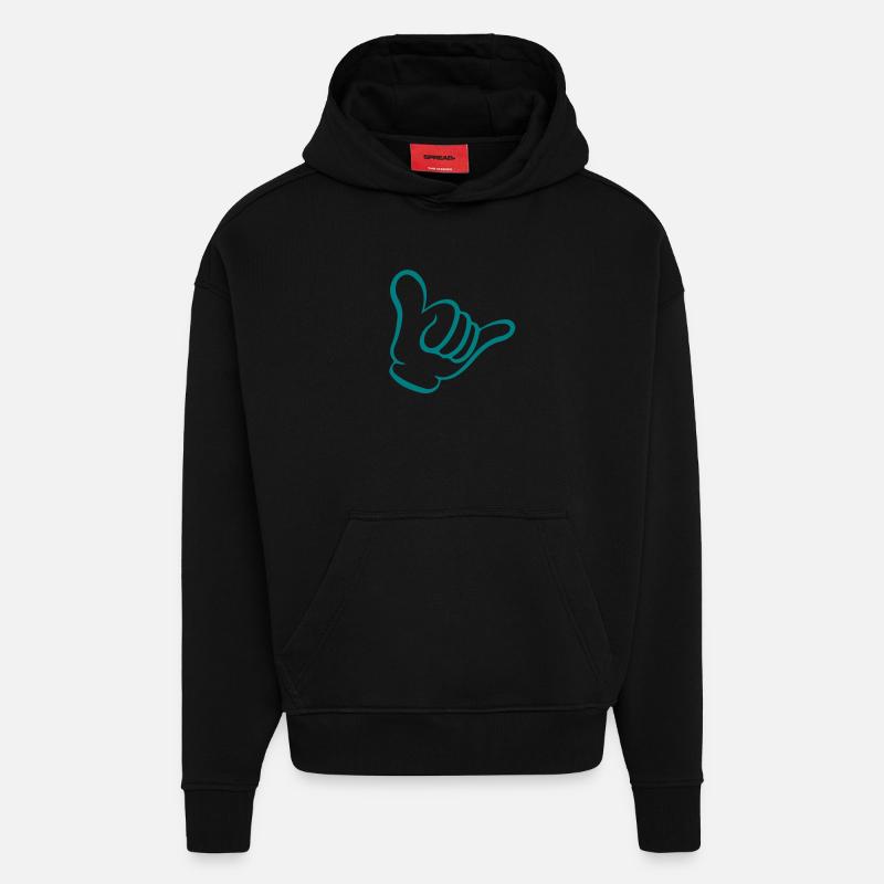 Shaka - Hoodie- made by SPREAD  - SOLID BLACK
