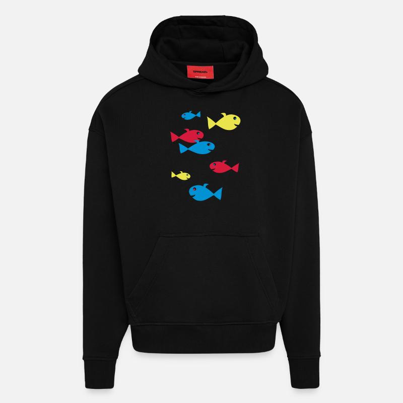 fisch vector - Hoodie- made by SPREAD  - SOLID BLACK