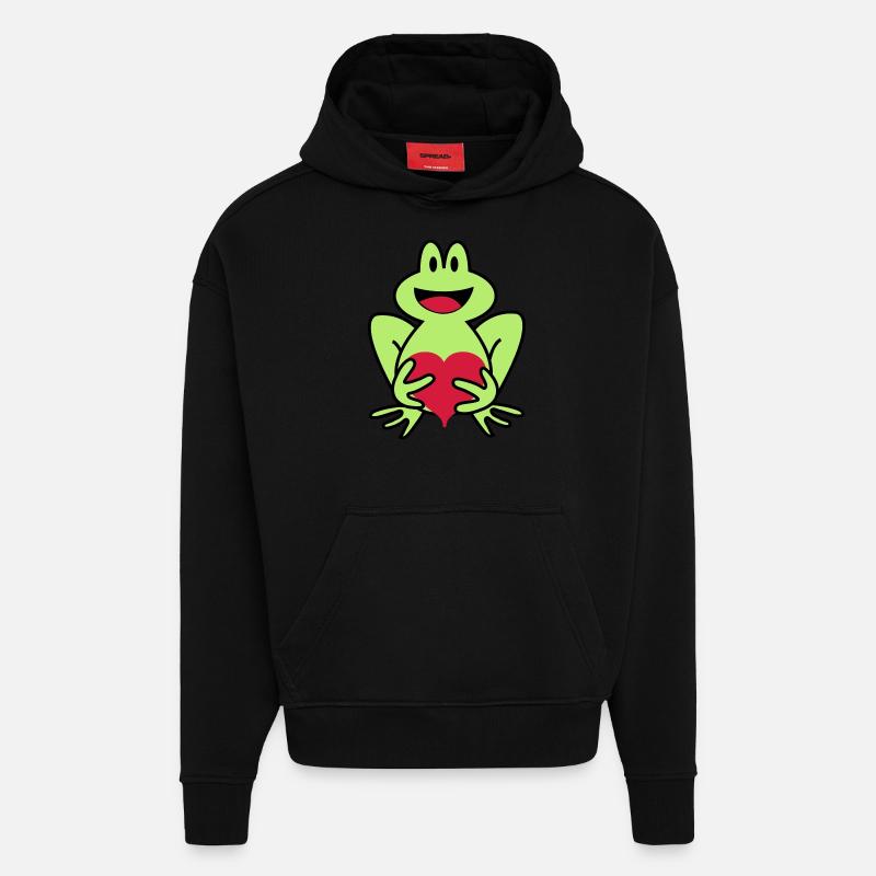 frosch - Hoodie- made by SPREAD  - SOLID BLACK