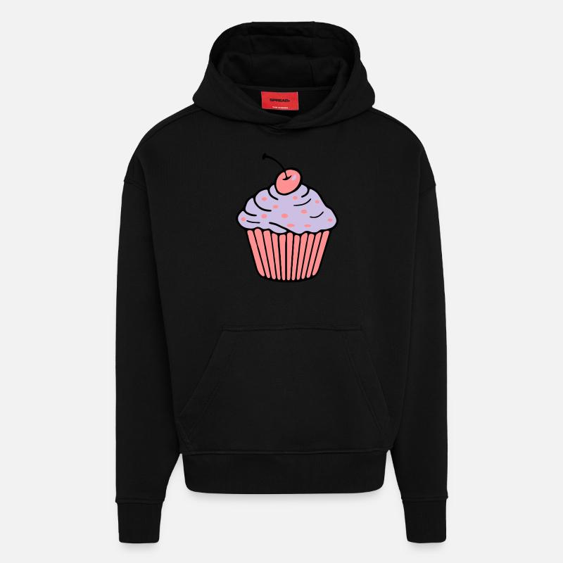 Cupcake - Hoodie- made by SPREAD  - SOLID BLACK