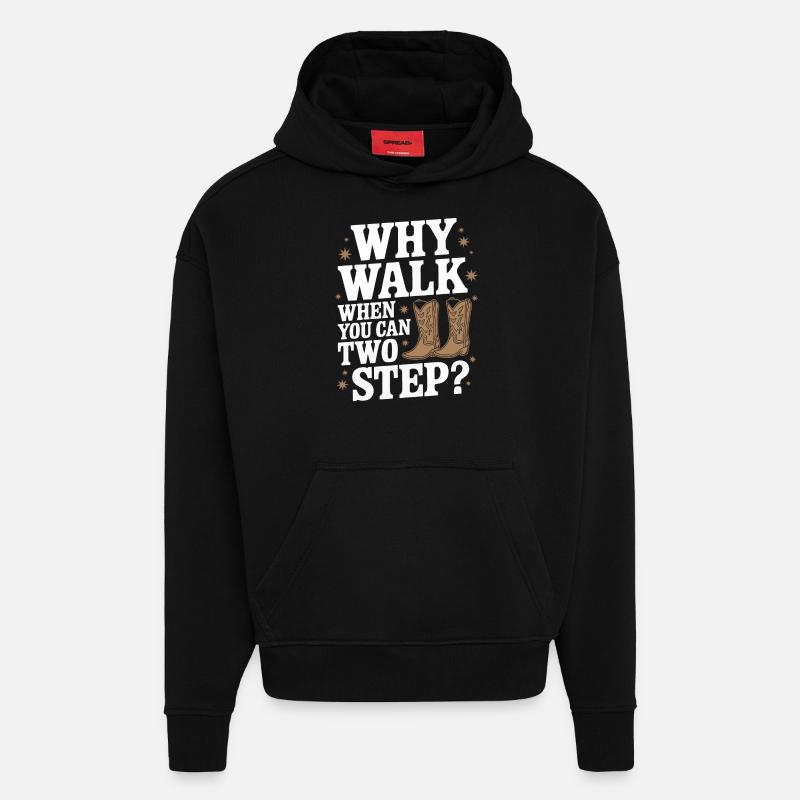 Danse en ligne Danseurs - Sweat à capuche bio épais oversize fabriqué en UE - SOLID BLACK
