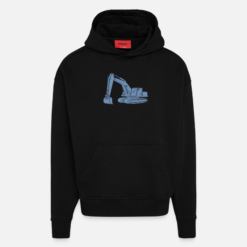 Baggerfahrer Silhouette - Baugeräteführer - Hoodie- made by SPREAD  - SOLID BLACK