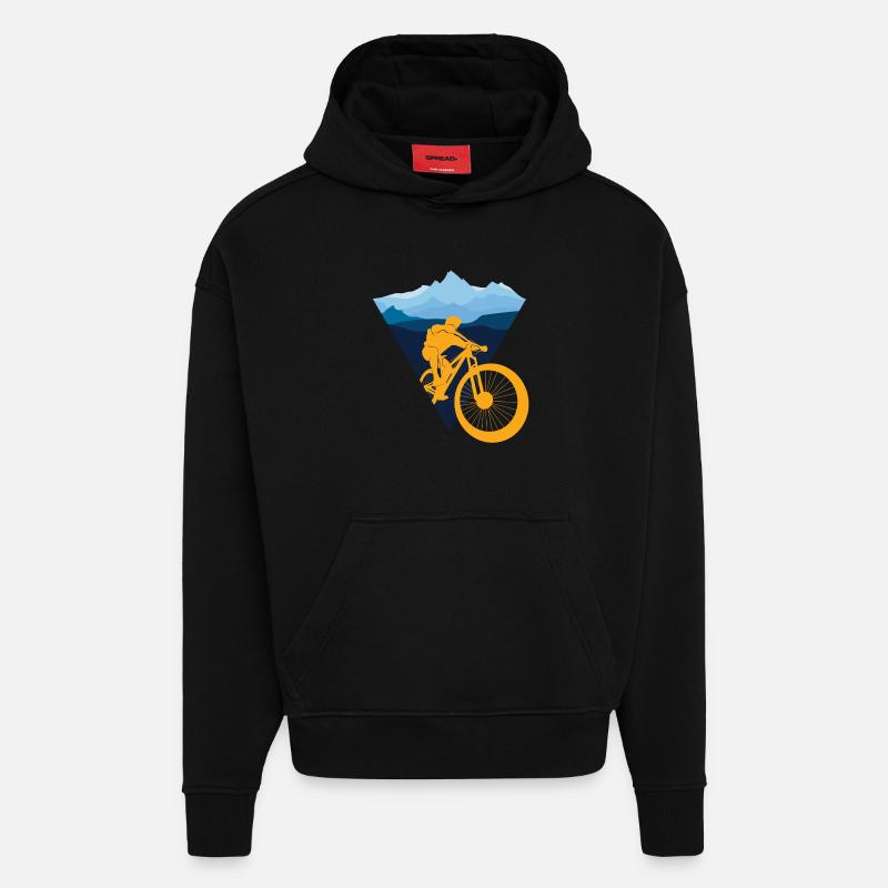 Vélo | VTT - Sweat à capuche bio épais oversize fabriqué en UE - SOLID BLACK