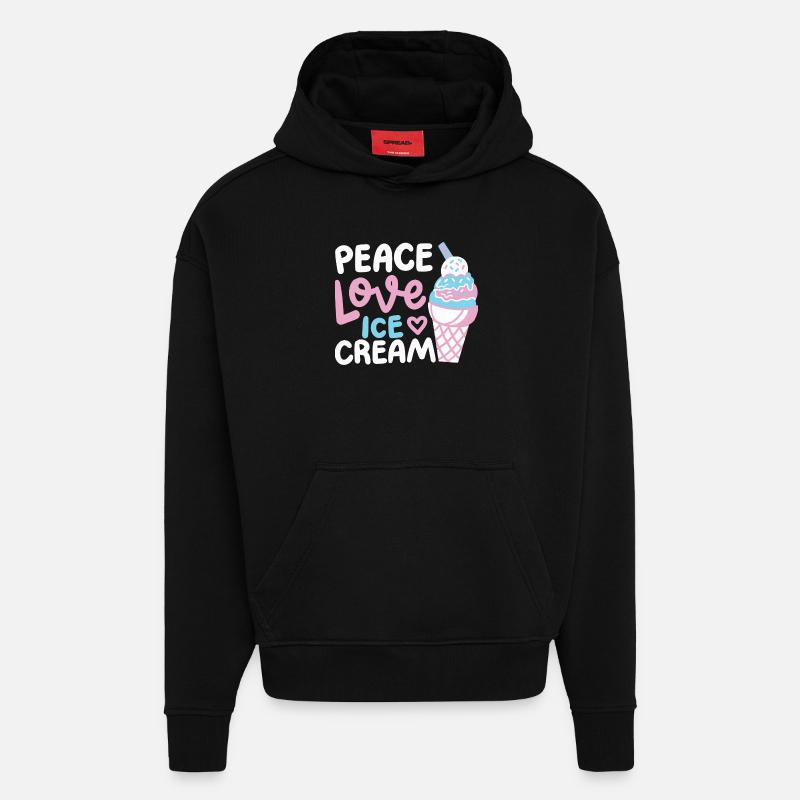 Eiscreme Eisliebhaber - Hoodie- made by SPREAD  - SOLID BLACK