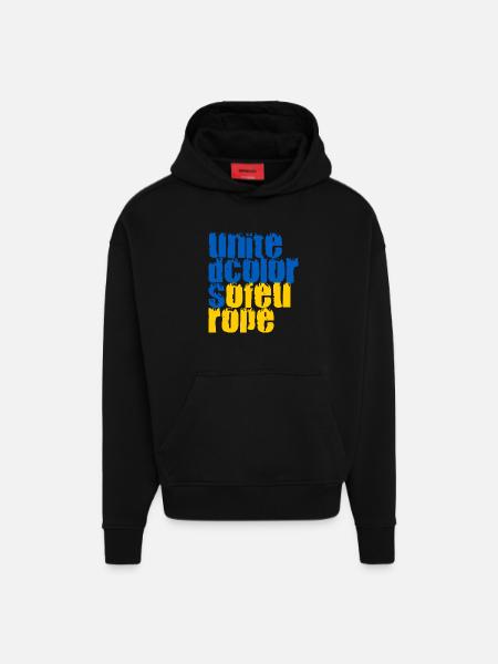 Couleurs unies de l’Europe - Sweat à capuche bio épais oversize fabriqué en UE - SOLID BLACK