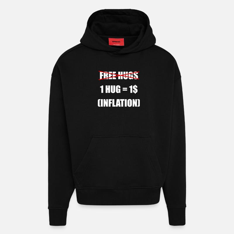 Câlins gratuits, ajustés à l’inflation - Sweat à capuche bio épais oversize fabriqué en UE - SOLID BLACK