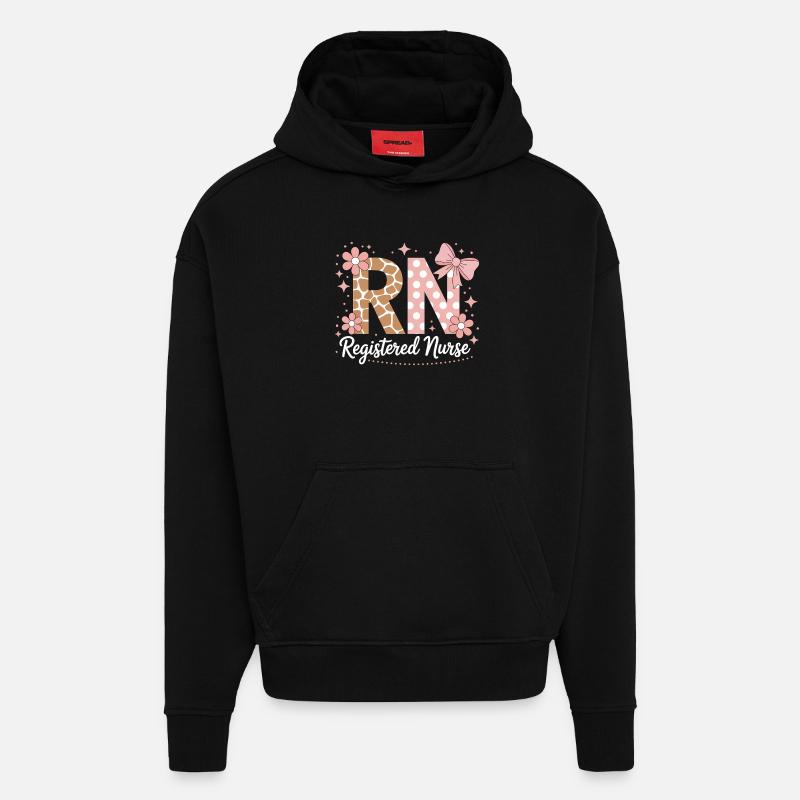 Don d’infirmière : Don d’infirmière - Sweat à capuche bio épais oversize fabriqué en UE - SOLID BLACK