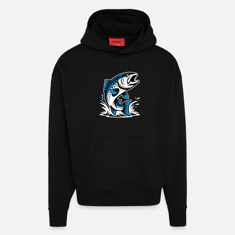 Springende Forelle - Hoodie- made by SPREAD  - SOLID BLACK