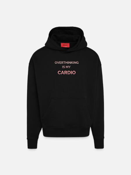 Overthinking Is My Cardio Gradient Text - Hoodie- made by SPREAD  - SOLID BLACK