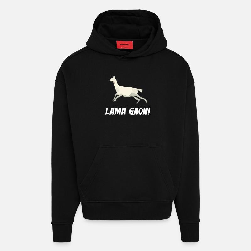 Lama Gaon - Sweat à capuche bio épais oversize fabriqué en UE - SOLID BLACK