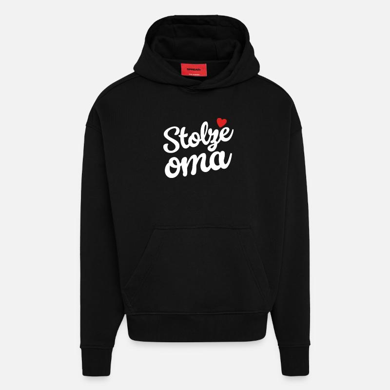 Fière grand-mère - Sweat à capuche bio épais oversize fabriqué en UE - SOLID BLACK