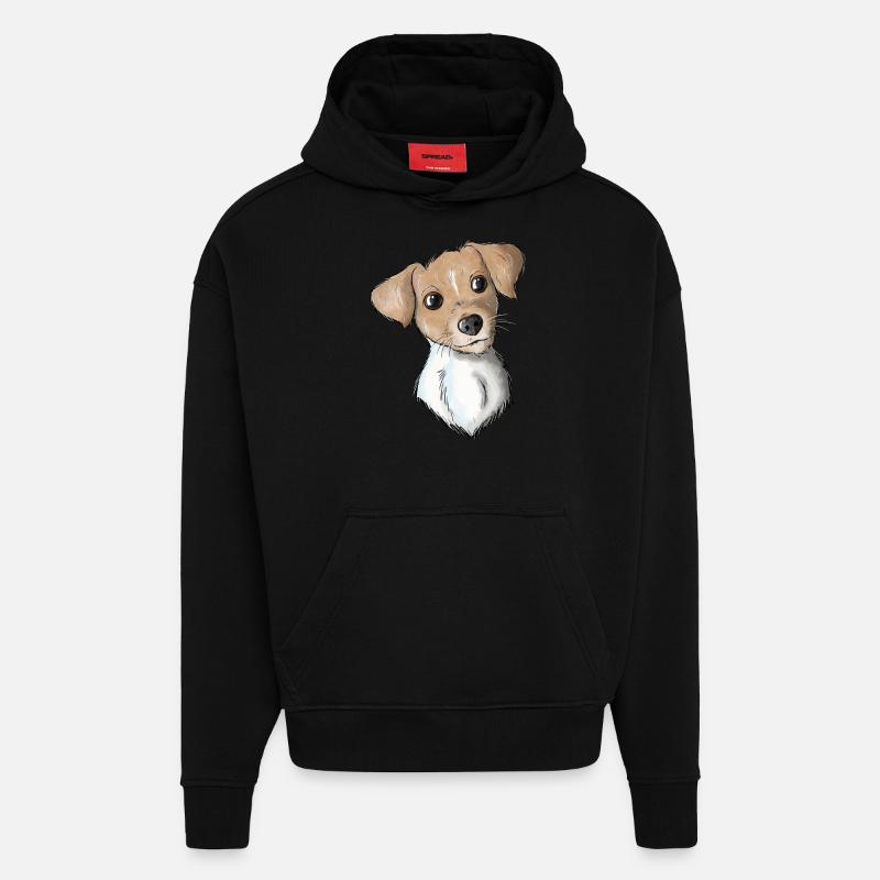 Terrier 11 - Sweat à capuche bio épais oversize fabriqué en UE - SOLID BLACK