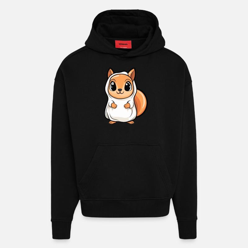 Eichhörnchen Halloween Lustig Geist - Hoodie- made by SPREAD  - SOLID BLACK