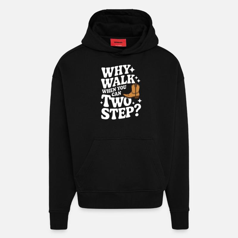 Danse en ligne Danseurs - Sweat à capuche bio épais oversize fabriqué en UE - SOLID BLACK