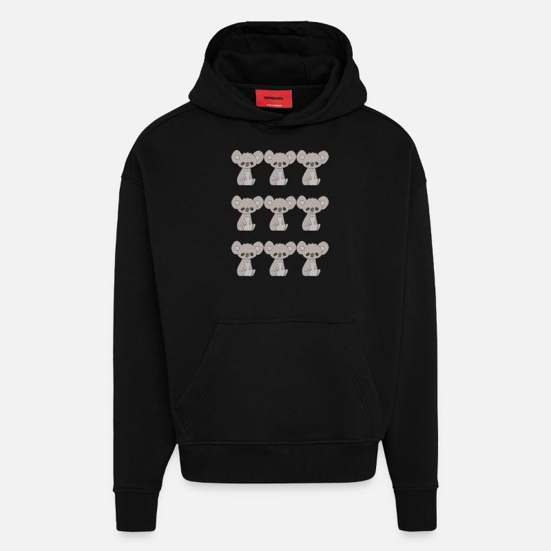 koala 9fach - Hoodie- made by SPREAD - SOLID BLACK