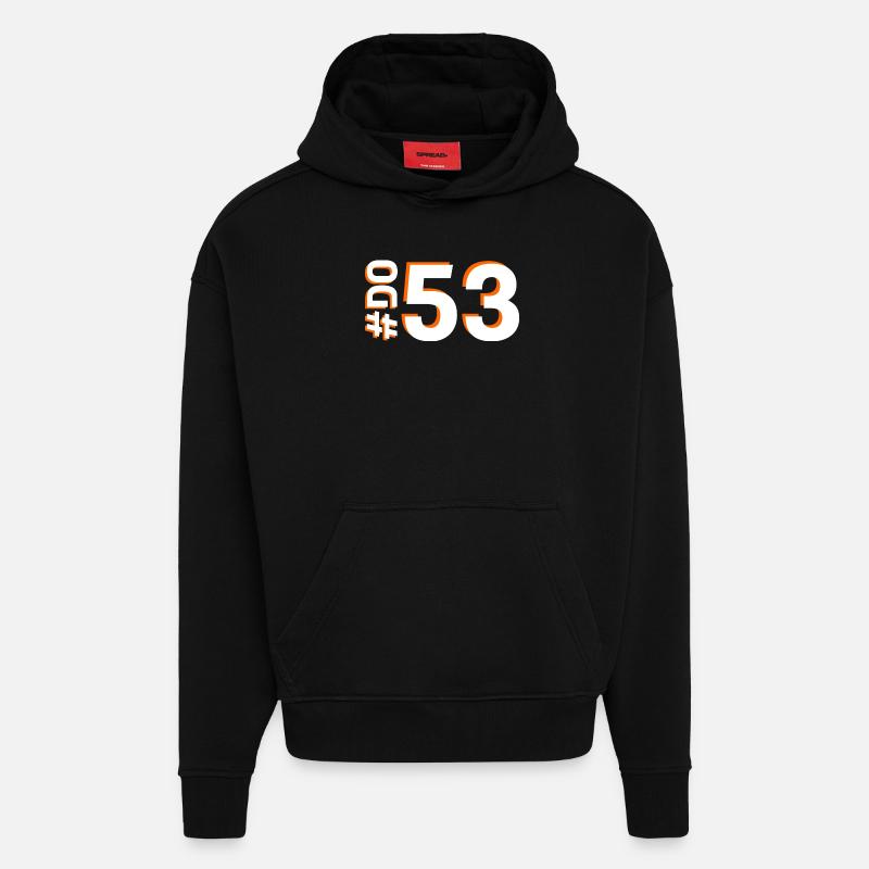 DO53 - Sweat à capuche bio épais oversize fabriqué en UE - SOLID BLACK
