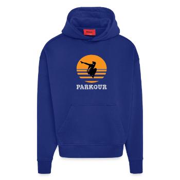 Parkour - Sweat à capuche bio épais oversize fabriqué en UE - Iconic Blue - Devant