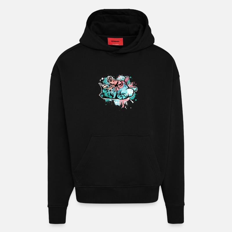 Katze - Hoodie- made by SPREAD  - SOLID BLACK