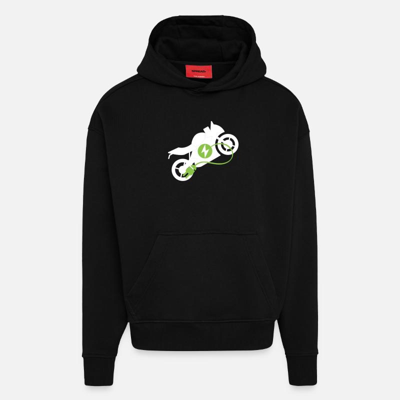  Elektrisches Motorrad Design - Hoodie- made by SPREAD  - SOLID BLACK