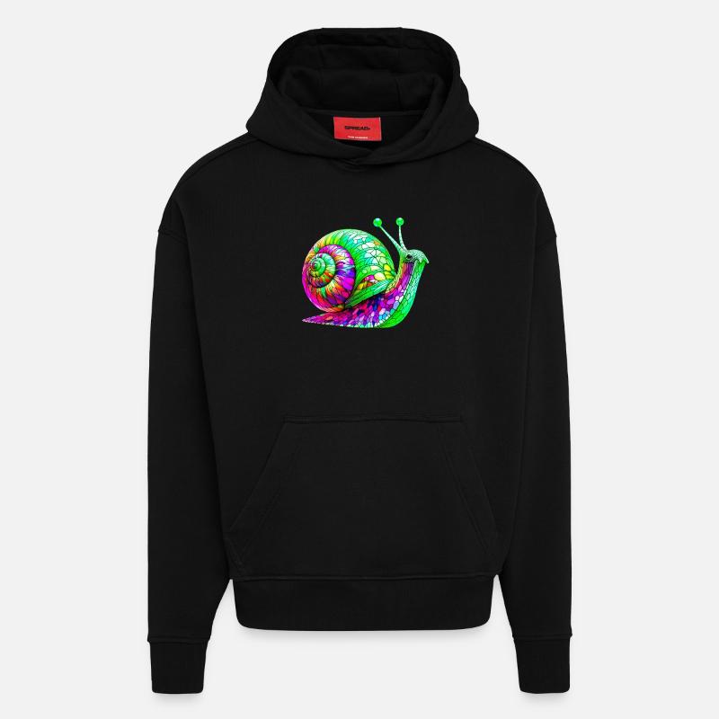 Escargot - Sweat à capuche bio épais oversize fabriqué en UE - SOLID BLACK