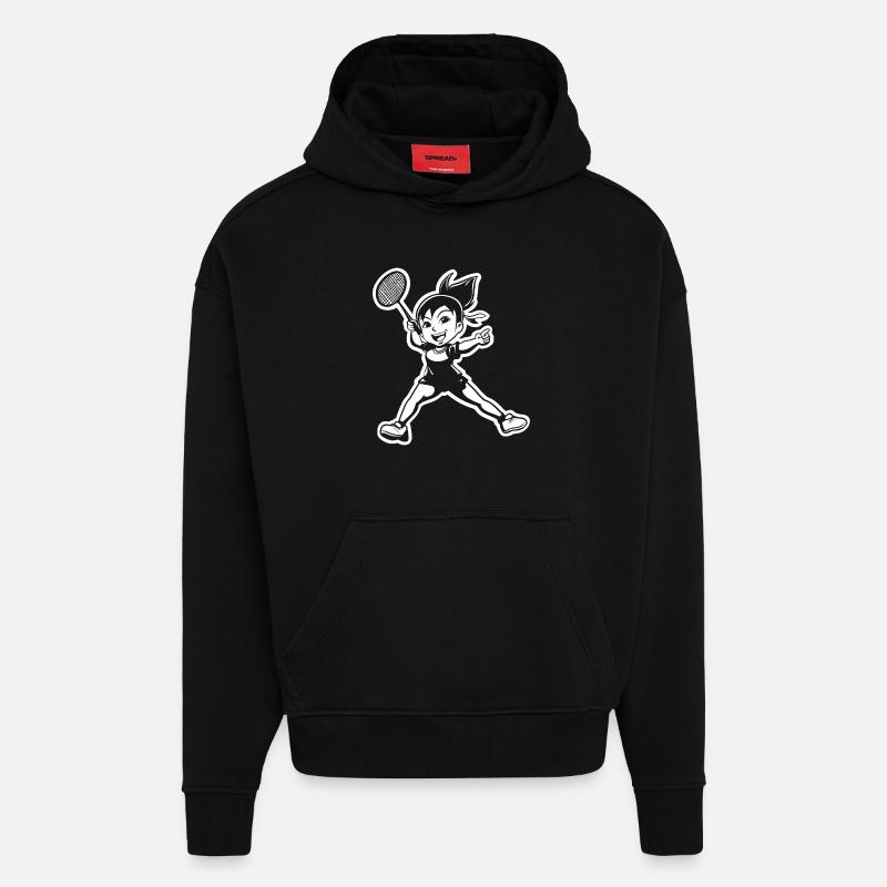 Badmintonspielerin - Hoodie- made by SPREAD  - SOLID BLACK