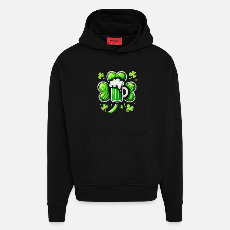 Grünes Pastell St. Patrick's Bier Design - Hoodie- made by SPREAD  - SOLID BLACK