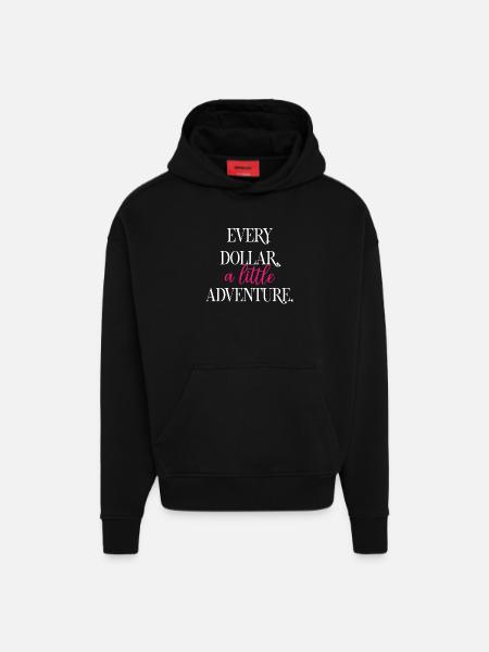 Every Dollar A Little Adventure Fun - Hoodie- made by SPREAD - SOLID BLACK